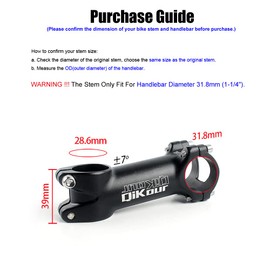 Bike Stem 31.8 Bicycle Stem 7 Degree, Handlebar Riser Extender for Road Bike, Mountain Bike, MTB, BMX, Cycling (Only Fit 1.25"/31.8mm Handlebar) (110 mm)