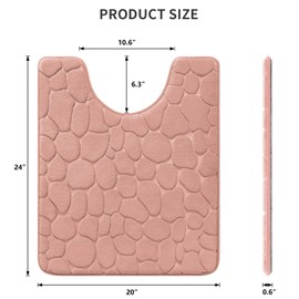 YIHOUSE Memory Foam Bath Mat Cobblestone Bathroom Rug Non Slip Washable Bathroom Mats Super Absorbent Bathroom Floor Mats(20"x24",Pink)