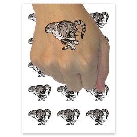 Realistic Running Kitten Cat Zoomies Sprinting Fast Temporary Tattoo Water Resistant Fake Body Art Set Collection - 54 1" Tattoos (1 Sheet)