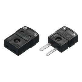 sourcing map J Type Thermocouple Wire Connectors Female Male Plug Adapter High Temperature 220°C(428°F) for Thermocouple Sensor Probe Black 1 Set