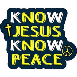 StickerTalk Know Jesus Know Peace Vinyl Sticker, 5 inches by 4 inches