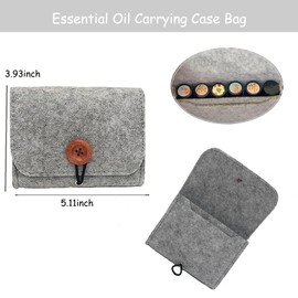 AUONY Essential Oil Carrying Case for 6 Bottles, 5ML / 10ML / 15ML Essential Oils Travel Organizer Storage Pouch Bag
