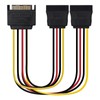 Brightium SATA Power Cable Male to 2 SATA Female 20cm