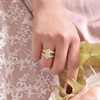 Wuziwen 2 Carats Bridal Ring Set for Women Yellow Gold