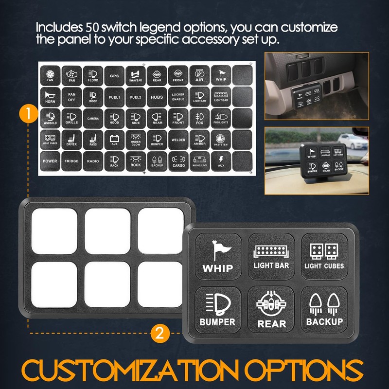 6 Gang Switch Panel, Nirider 12V Universal Circuit Control System