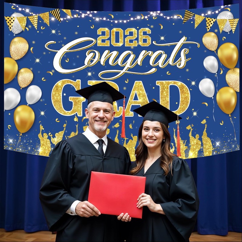 Class of 2026 Graduation Banner Decorations - 72.8'' x 43.3''
