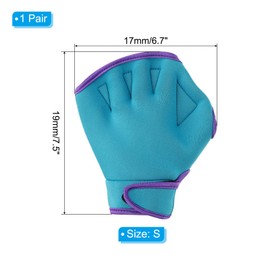PATIKIL Webbed Swimming Gloves, 1 Pair Swim Gloves Aquatic Fitness Water Resistance Aerobics Gloves for Women and Men Swimming Diving, Blue/Purple, S