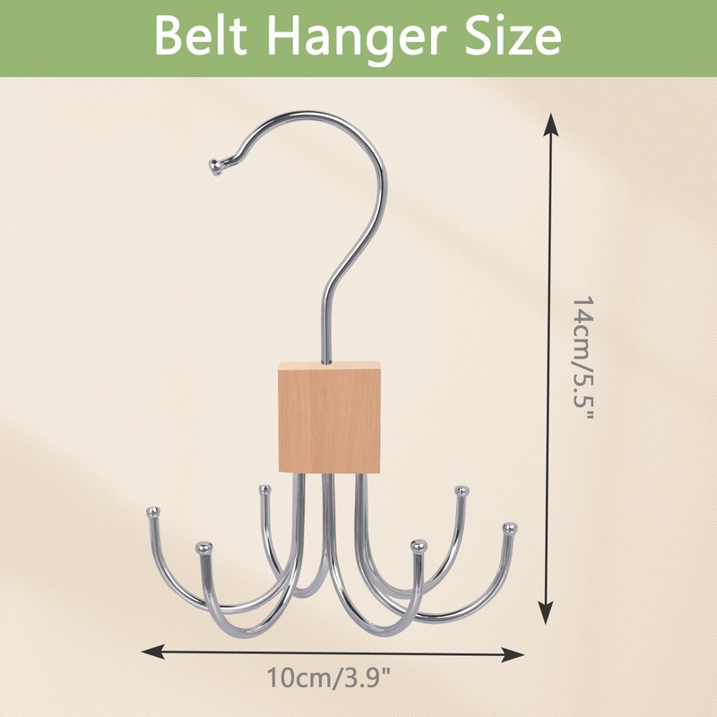 Niuoppy 2PCS 360°Swivel Belt Hanger for Wardrobe, Belt Hangers for