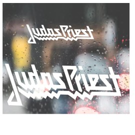 LWL Design Custom Decal for Judas Priest Vinyl Die Cut Decal Bumper Sticker / Auto Graphics Car Side Decals Stickers / Windows / Cars /Trucks / Laptops / Etc. / White