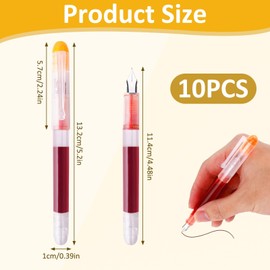 Disposable Fountain Pen for Writing 10PCS 0.5MM Quick Drying Fine Nib Smooth Colored Ink Point Pens Set for Calligraphy, Sketching, Journaling, Doodling, School Office Supplies