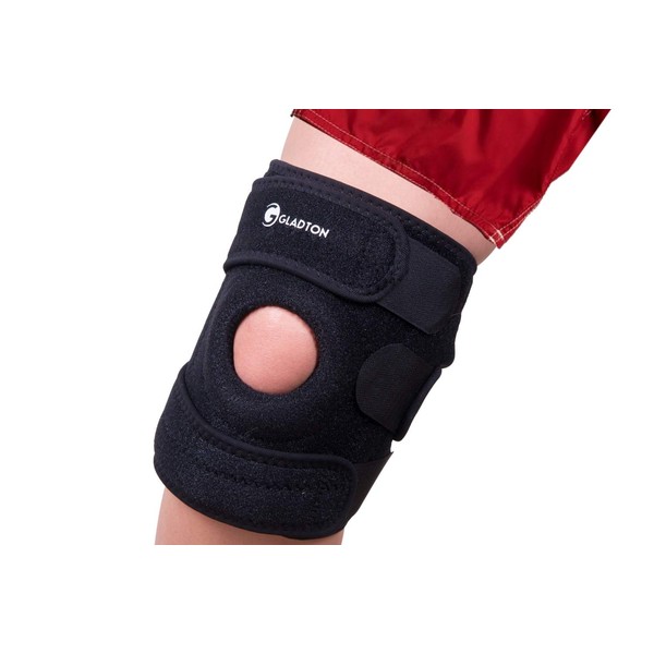 Gladton Knee Brace With Side Stabilizers and Patella Pads for Arthritis Knee Pain, Working Out, Meniscus Tear, Running, Sports, ACL & Mcl Injury. Adjustable Compression Knee Braces for Women & Men