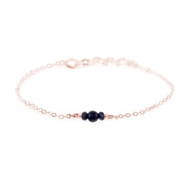 Sapphire Dainty Bracelet in 14k Rose Gold Fill