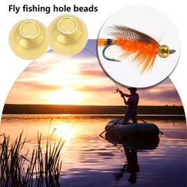LT Easiyl Pack of 100 Brass Beads for Fly Tying Diameter 3.7 mm Suitable for Hooks of Size 8-10 Fishing Hook Weights for Freshwater and Saltwater Fishing Gold
