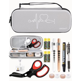 MEUUT 15 pcs Stethoscope Case Kit, Perfect Nurse Gift Include Stethoscope Case, Penlights with Batteries, Medical Scissor, Bandage Wraps, Badge Holders for Nursing Student Essentials