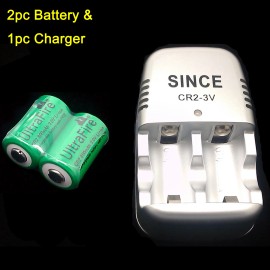 Unbranded/Generic 2× 3.0V 800mAh CR-2 CR2 DL-CR2 DLCR2B KCR2 Li-ion Rechargeable Battery & Charger