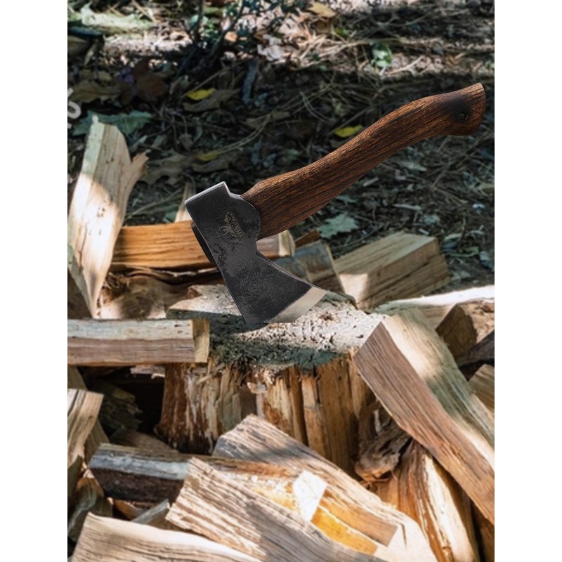 Camping Axe and Hatchet -11" Forged Carving Axe with Leather