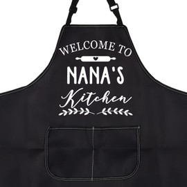 Welcome to Nana’s Kitchen Nana Grandma Gift Grandma Apron With Pocket Grandma Baking Cooking Apron (NANA'S kitchen)
