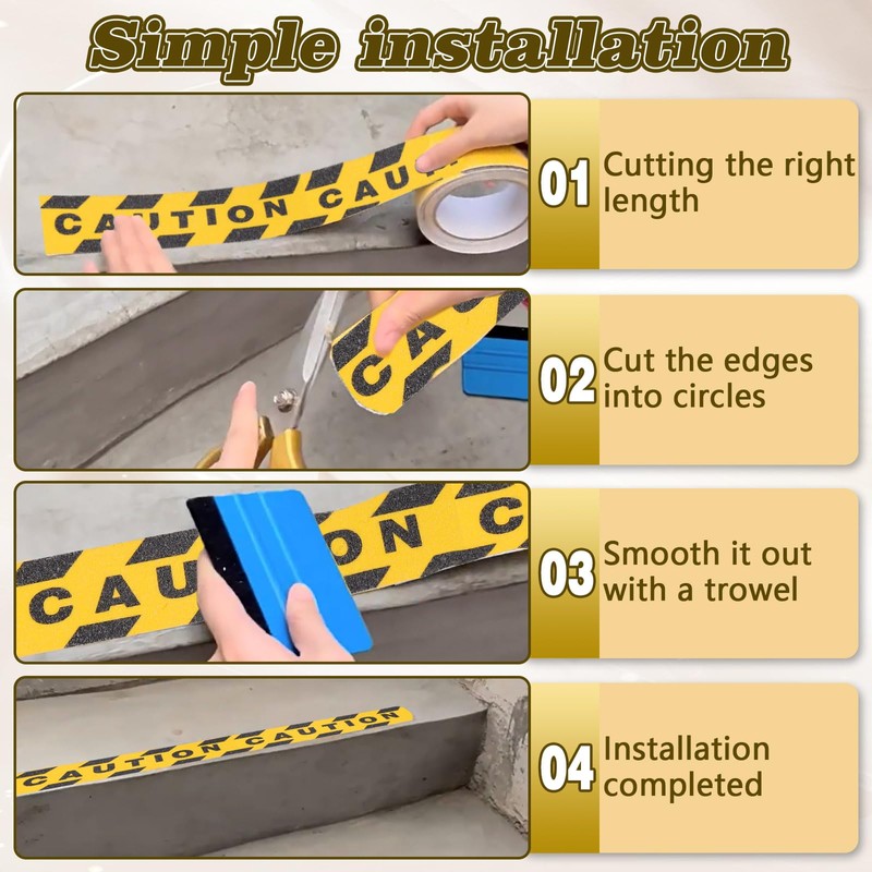 Chihutown 2pack Yellow Caution Tape, 1.97in x 65.6Ft Anti-slip Caution
