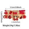 JWIGP 4Pcs Cherry Bracelet Set for Women, Red Beaded Pendant