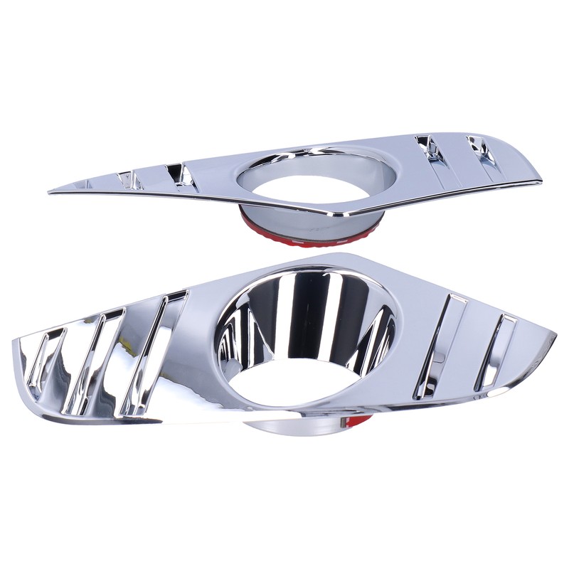 Pair Chrome Front Fog Light Cover Lamp Trims Paste Mounting