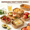 65 Pack 19oz Kraft Paper Snack Bowls with Lid, Disposable