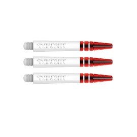 RED DRAGON Peter Wright Snakebite Nitrotech Intermediate White and Red Stems - 2 sets per pack (6 stems in total)