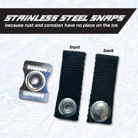 YOUR LAST STRAP Hockey Helmet Chin Strap with Stainless Steel Snaps (Black)