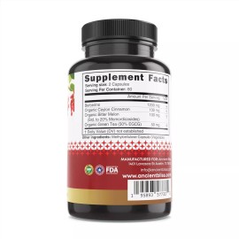 Ancient Bliss Berberine HCL 1200mg + Ceylon Cinnamon 120 Caps EGCG Vegan/NonGMO