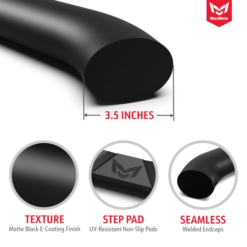 MaxMate 3.5" Oval Nerf Bar Side Steps for 2005-2023 Toyota