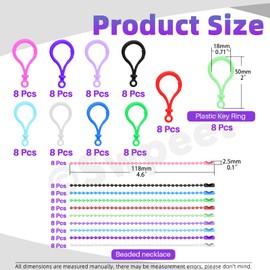 Swpeet 160pcs 10 Farben Kunststoff Hummer Klaue Verschlüsse mit 10 Farben Kugelketten Sortiment Kit, Hummer Klaue Schlüsselanhänger Clips Klaue Snap Clip Haken für DIY Handwerk Schlüsselanhänger