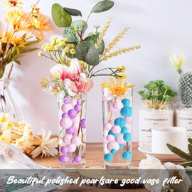 YUXIYAN 100Pieces Floating Beads for Centerpiece Vase,Glitter Fake Pearls and 500Pcs for Floating Candle,Floating NO Hole Pearls for Vase Party Wedding Birth Table Decor