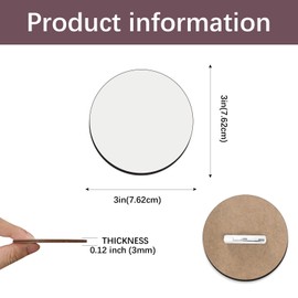 Sublimation Buttons Blanks with Pins 3 inch MDF Buttons Pins Sublimation Blanks Christmas for School Projects Sublimation Name Tags Blanks DIY Crafts (70)