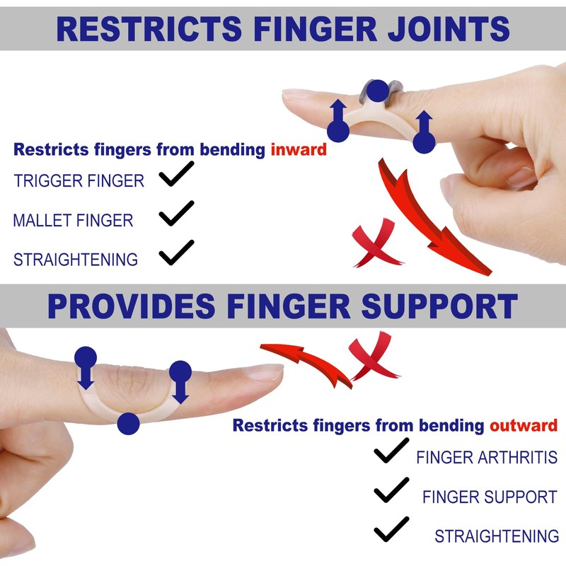 RonJea 8Pcs Oval Finger Splints & Click-Lock Adjustment Kit, 4