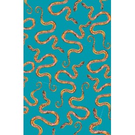 Illustrated Snake Notebook, 5.5x8.5inch, 120 Pages, B&W Lined Interior with Date Header, Great for Gym, Personal, Work, School