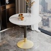 SSTBLEV Round Table Top, 23.6” White Sintered Stone Tabletop, DIY