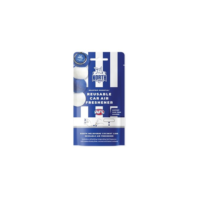Roadtrip Essential North Melbourne Kangaroo Reusable Car Air Freshener Set