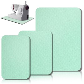 Drydiet 3 Pcs Sewing Machine Muffling Mat Pedal Mat Sewing Machine Pad No Slip Rubber Stay in Place Mats for Calms Vibration(Green,15 x 20 Inch,14 x 9 Inch,14 x 11 Inch)
