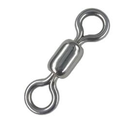 QHDJIANHUI 100 pcs Fishing Swivels, 100% 304 Stainless Steel Barrel Swivel Corrosion Resistance Power Crane Swivels Saltwater and Freshwater Fishing Line Lure Leader Connector (5# 0.55"/143LB)