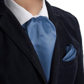 Dan Smith Solid Party Day Cravat Feel Silk Cravat Tie Ascot paquete surtido liso, Azul cielo claro-c.c.aq.e.017, Talla única