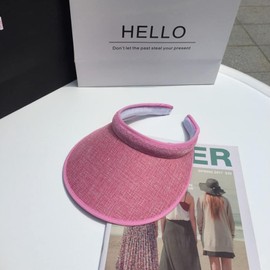 jecvxor Cloth Covered Slip-On Visor for Women, Adjustable Cap Sports Sun Visors for Men, Women's Clip On Golf/Tennis/Running Visor Hat (Pink)