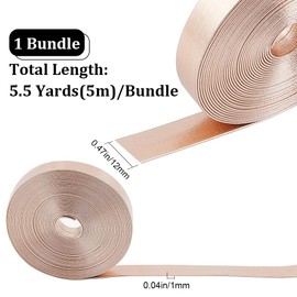 GORGECRAFT 5.5Yds Metallic Leather Straps 0.5" Wide Shiny Flat Misty Rose Leather Cord Glossy Pu Leather Lace Stripper Beading String Ribbon Crafts Double Sided Faux Supplies for Making Crafting