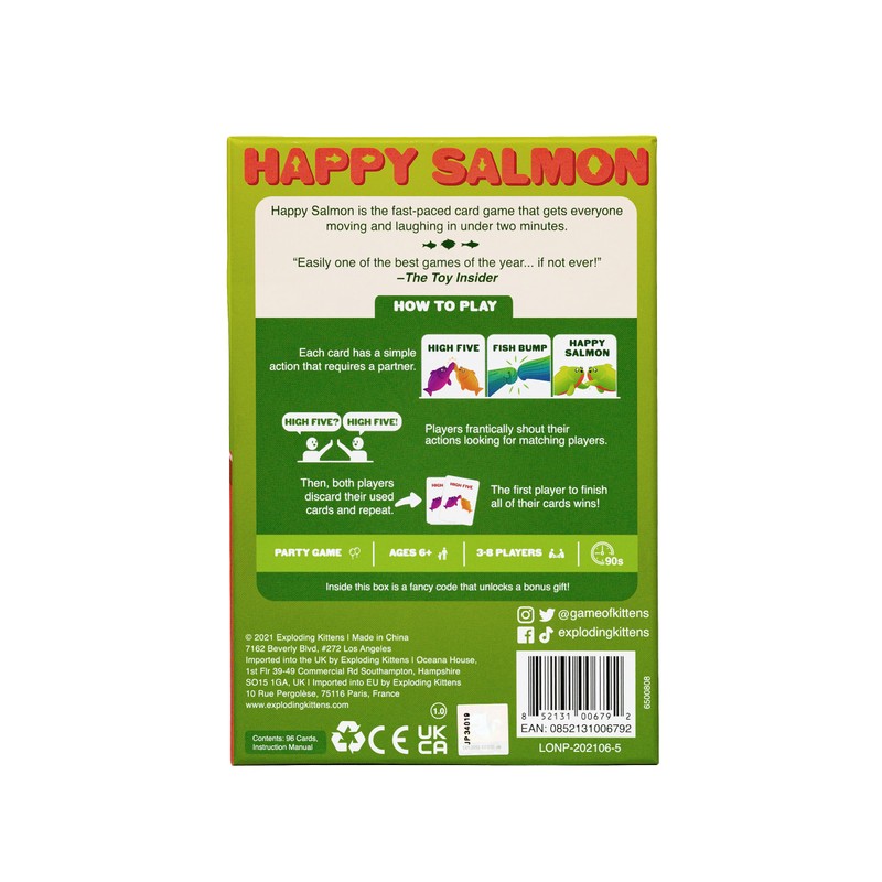 Exploding Kittens Happy Salmon 3-8 Players - Ages 6+ -