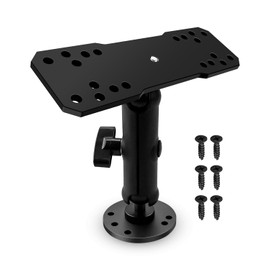 Aluminum Fish Finder Mount Compatible with Garmin Lowrance Humminbird, 5.9In Adjustable Medium Arm with 1.5In C Size Ball, Depth Finder Holder with Universal AMPS for Marine-Grade Boat Kayak