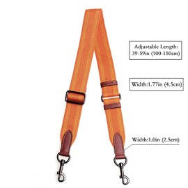 [jiesinlov] バッグストラップ交換用クロスボディストラップTOTEハンドバッグ用調節可能(オレンジ-ガンメタル・バックル)