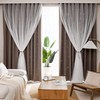 Kinryb Star Cutout Blackout 95 Inches Curtains Double Layer with
