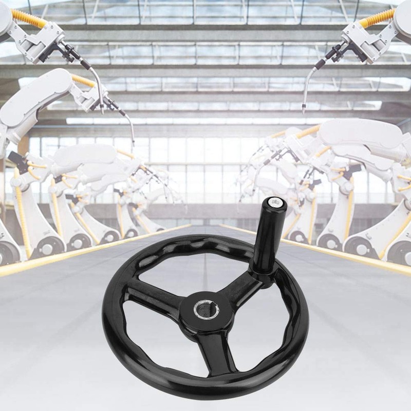 200 x 18 mm Hand Wheel Black Powder Coated 3