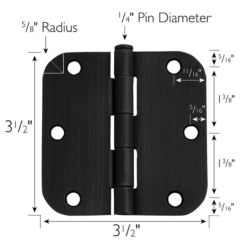 Design House Door Hinges for Interior Doors 6-Pack 3.5-inch x