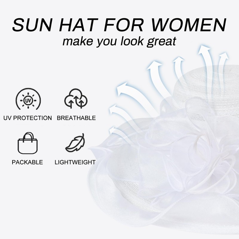 YIDINGCO Kentucky Derby Hat for Women Ladies, Organza Veil Feather