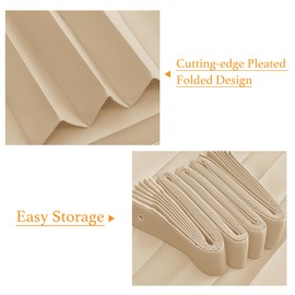 RYB HOME Closet Curtain Set with Hooks, Blackout Pleated Doorway Curtains for Kitchen Laundry Door, Accordion Style Folding Room Divider Window Blinds for Office Bathroom, W 50 x L 80, Grey, 1 Panel