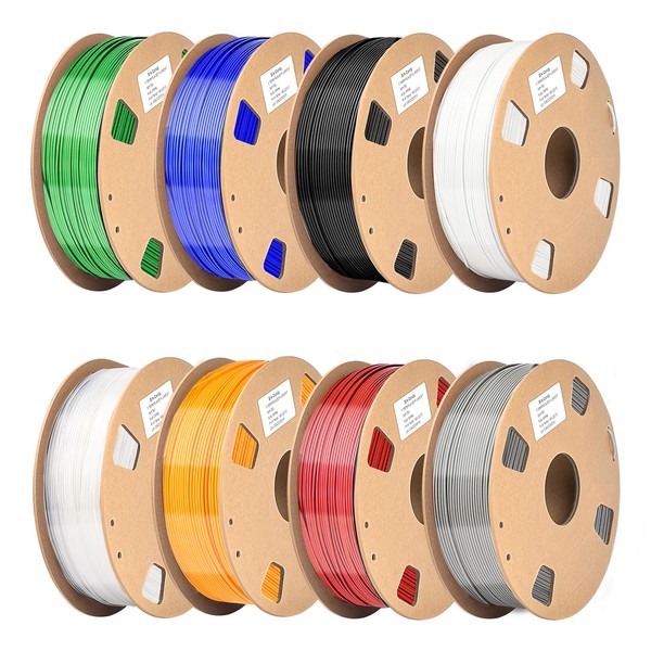 BASUNOCL 250g PLA Filament 1.75mm(+/- 0.03 mm) 8 Rolls Bundle,